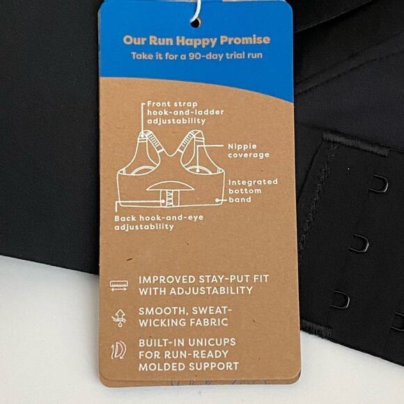 Brooks Size 44DD Dare Racerback Supportive Sports Bra High Impact Support Black - Picture 5 of 8